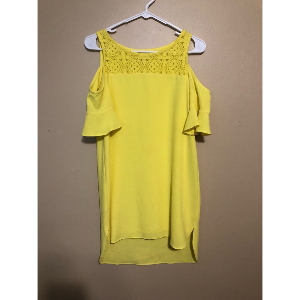 Gianni Bini Yellow Cold Shoulder Dress
